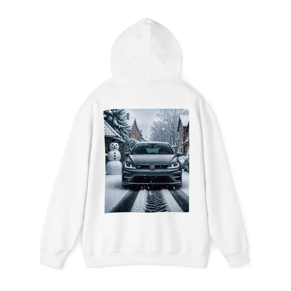 Volkswagen Golf R Driving Through Winter Snow – Hoodies
