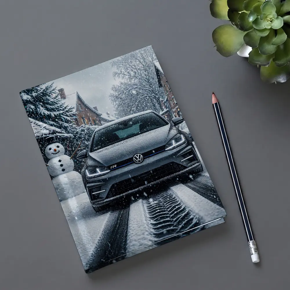 Volkswagen Golf R Driving Through Winter Snow – Notebooks