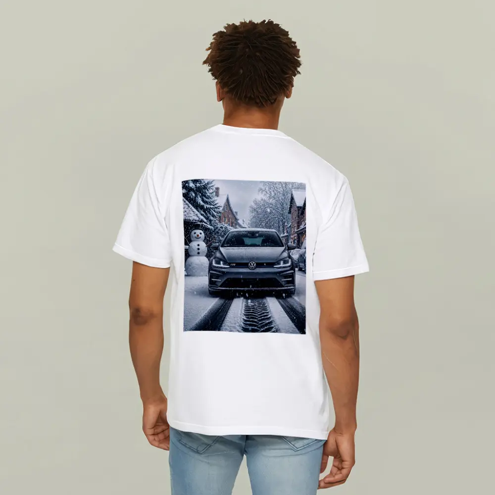 Volkswagen Golf R Driving Through Winter Snow – T-Shirts