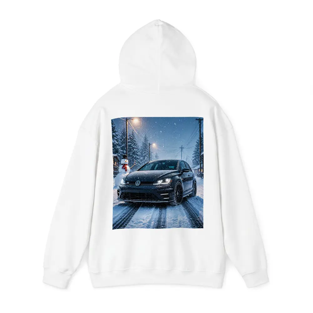 Volkswagen Golf R Black Winter Snow Night – Hoodies