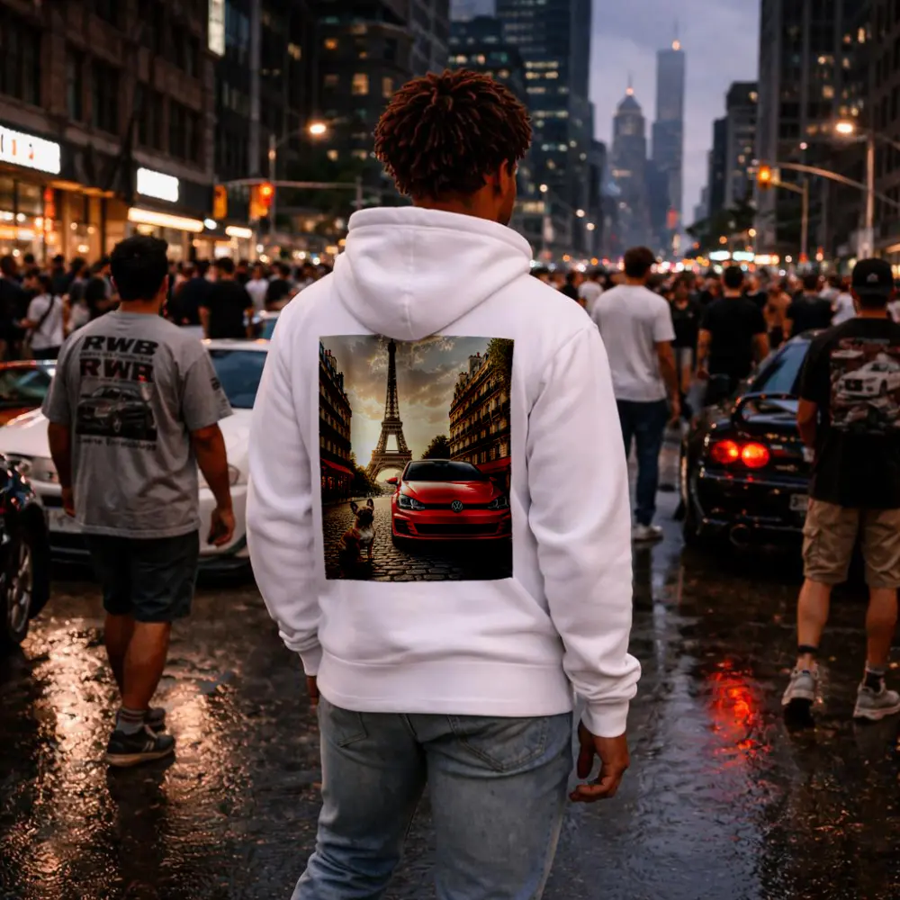 Red Volkswagen Golf GTI Paris Eiffel Tower – Hoodies