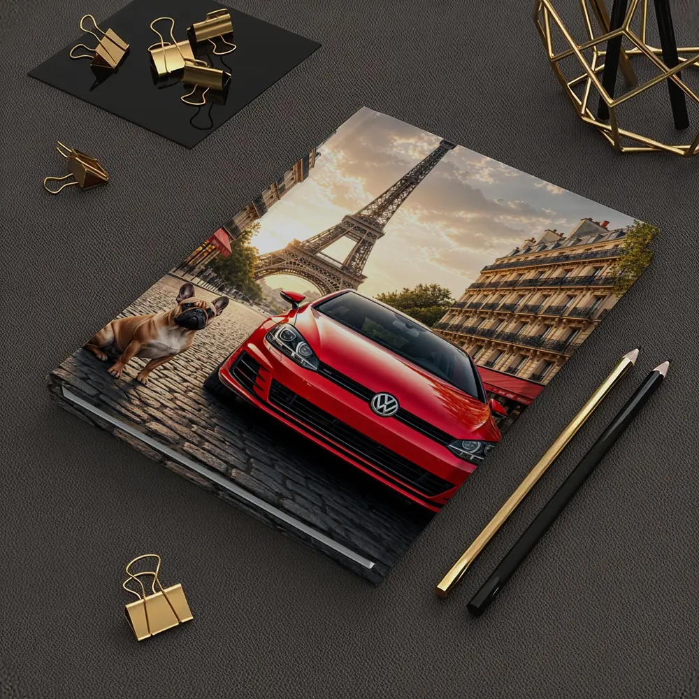 Red Volkswagen Golf GTI Paris Eiffel Tower – Notebooks