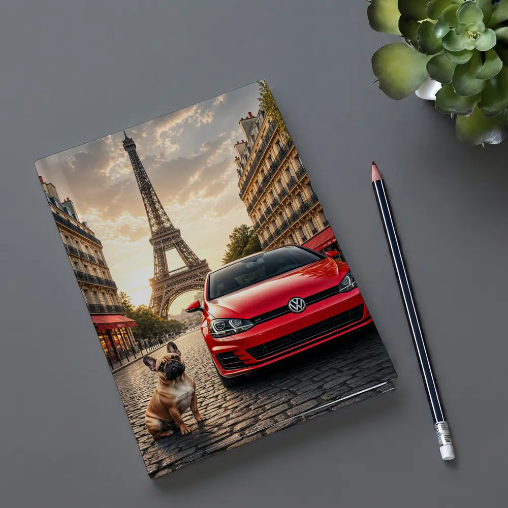 Red Volkswagen Golf GTI Paris Eiffel Tower – Notebooks