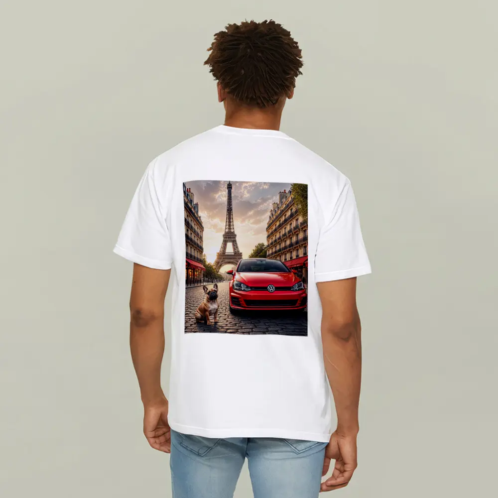 Red Volkswagen Golf GTI Paris Eiffel Tower – T-Shirts
