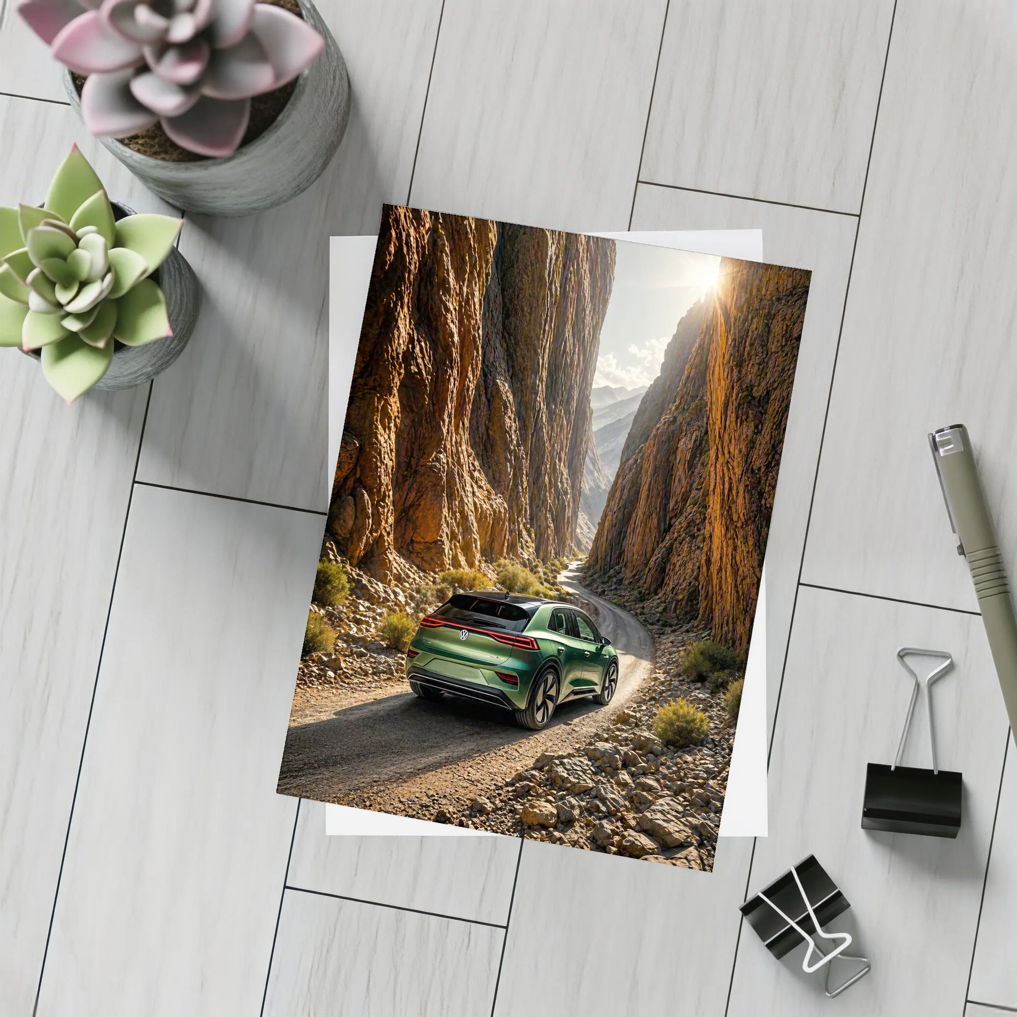 Volkswagen ID4 Green SUV Canyon Road – Postcards