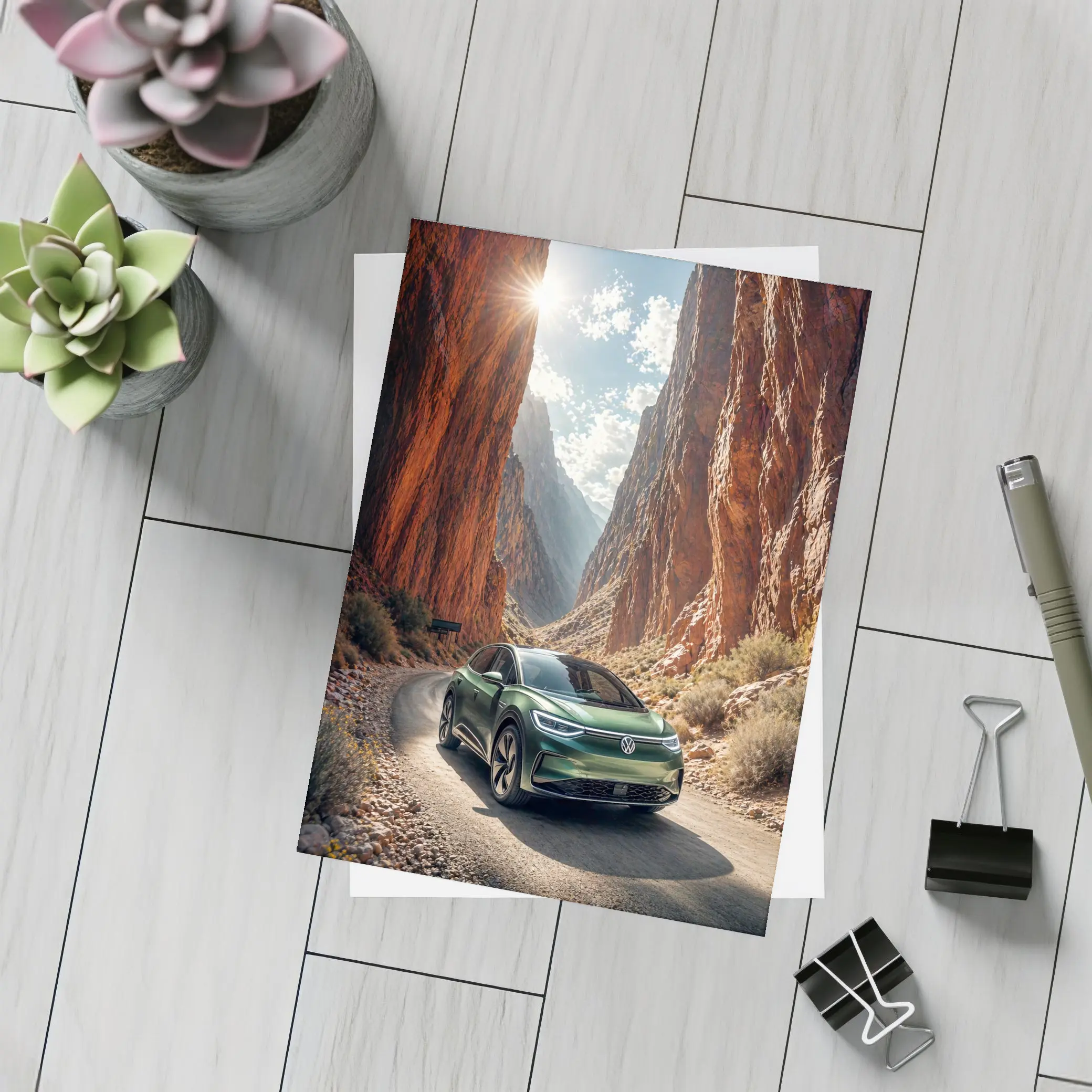 Volkswagen ID4 Green SUV Canyon Road – Postcards