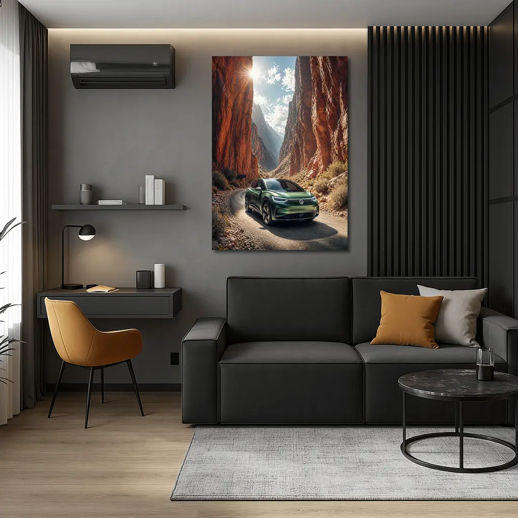 Volkswagen ID4 Green SUV Canyon Road – Wall Art