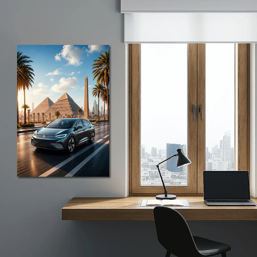 Volkswagen ID4 Electric SUV Egypt Pyramids – Wall Art