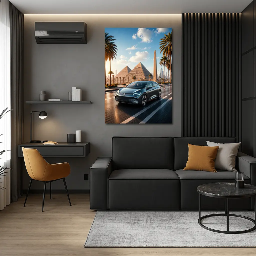 Volkswagen ID4 Electric SUV Egypt Pyramids – Wall Art