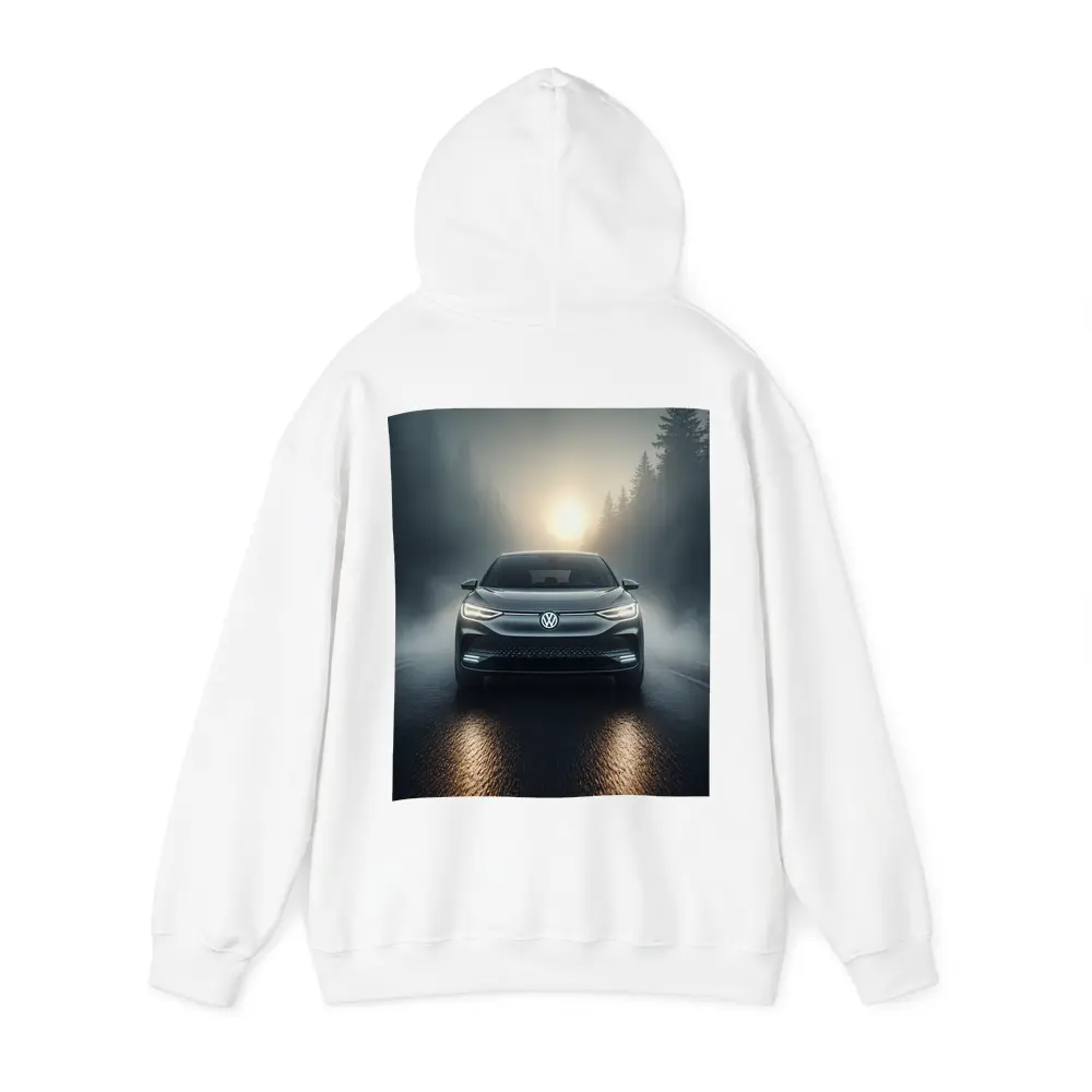 Volkswagen ID4 Electric SUV Foggy Forest Road – Hoodies