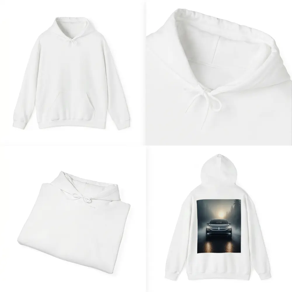 Volkswagen ID4 Electric SUV Foggy Forest Road – Hoodies