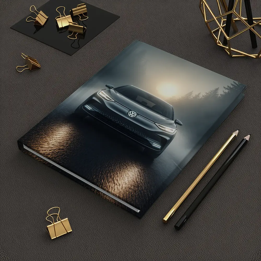 Volkswagen ID4 Electric SUV Foggy Forest Road – Notebooks