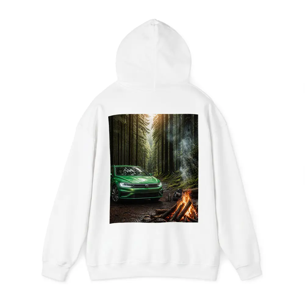 Volkswagen Passat Green Forest Campfire Scene – Hoodies