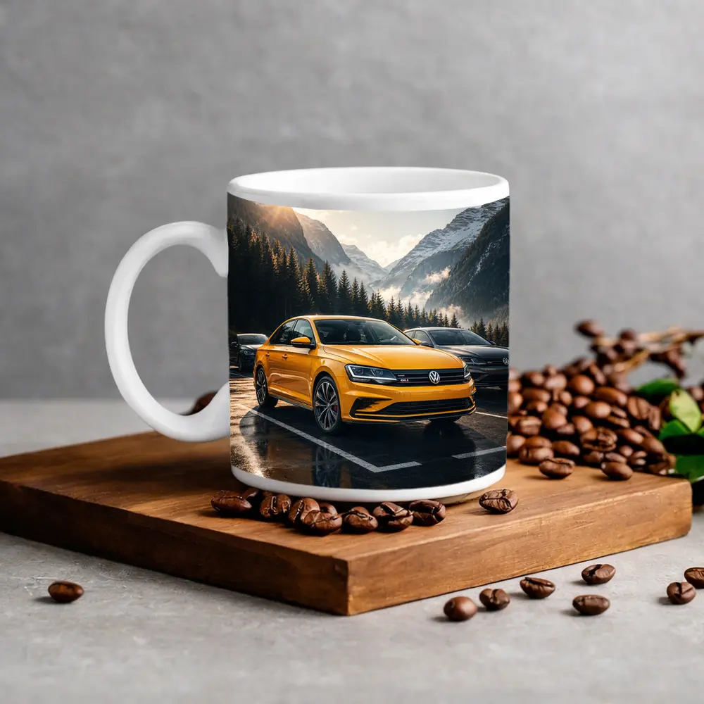Volkswagen Jetta GLI Yellow Mountain Parking Lot – Mugs