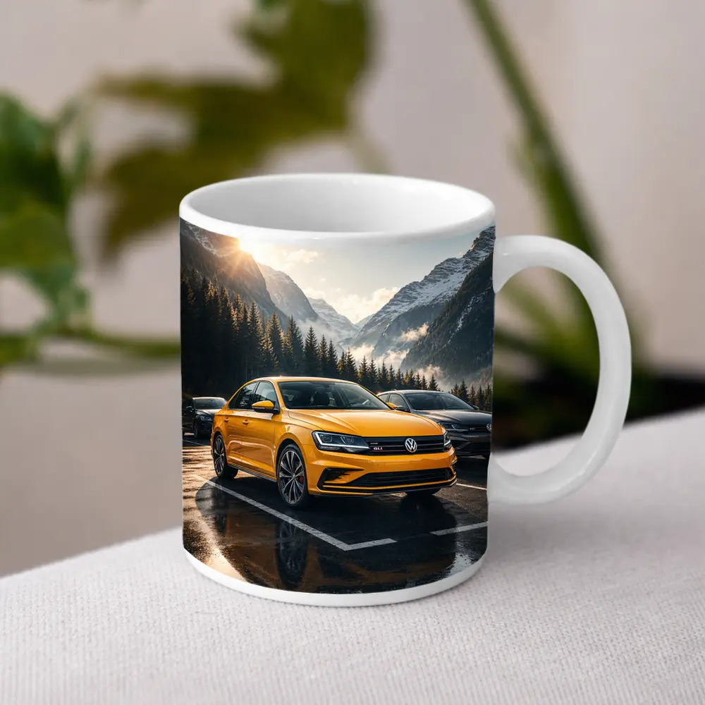 Volkswagen Jetta GLI Yellow Mountain Parking Lot – Mugs