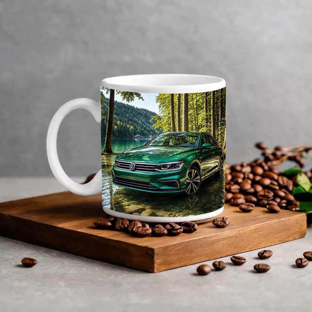 Volkswagen Passat Green by Forest Lake – Mugs