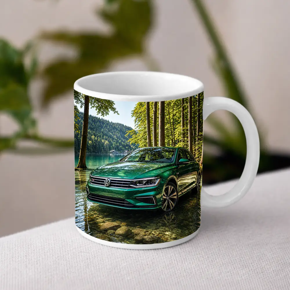 Volkswagen Passat Green by Forest Lake – Mugs