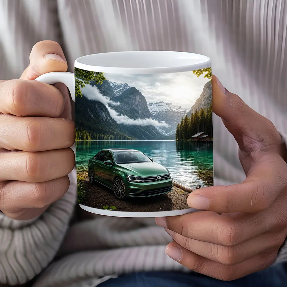 Volkswagen Jetta Green Sedan Alpine Lake – Mugs