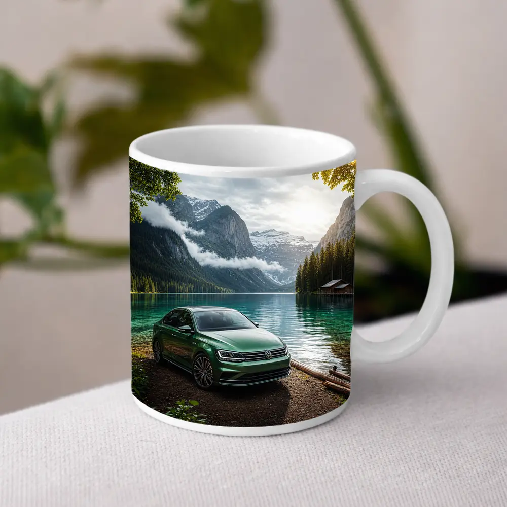 Volkswagen Jetta Green Sedan Alpine Lake – Mugs