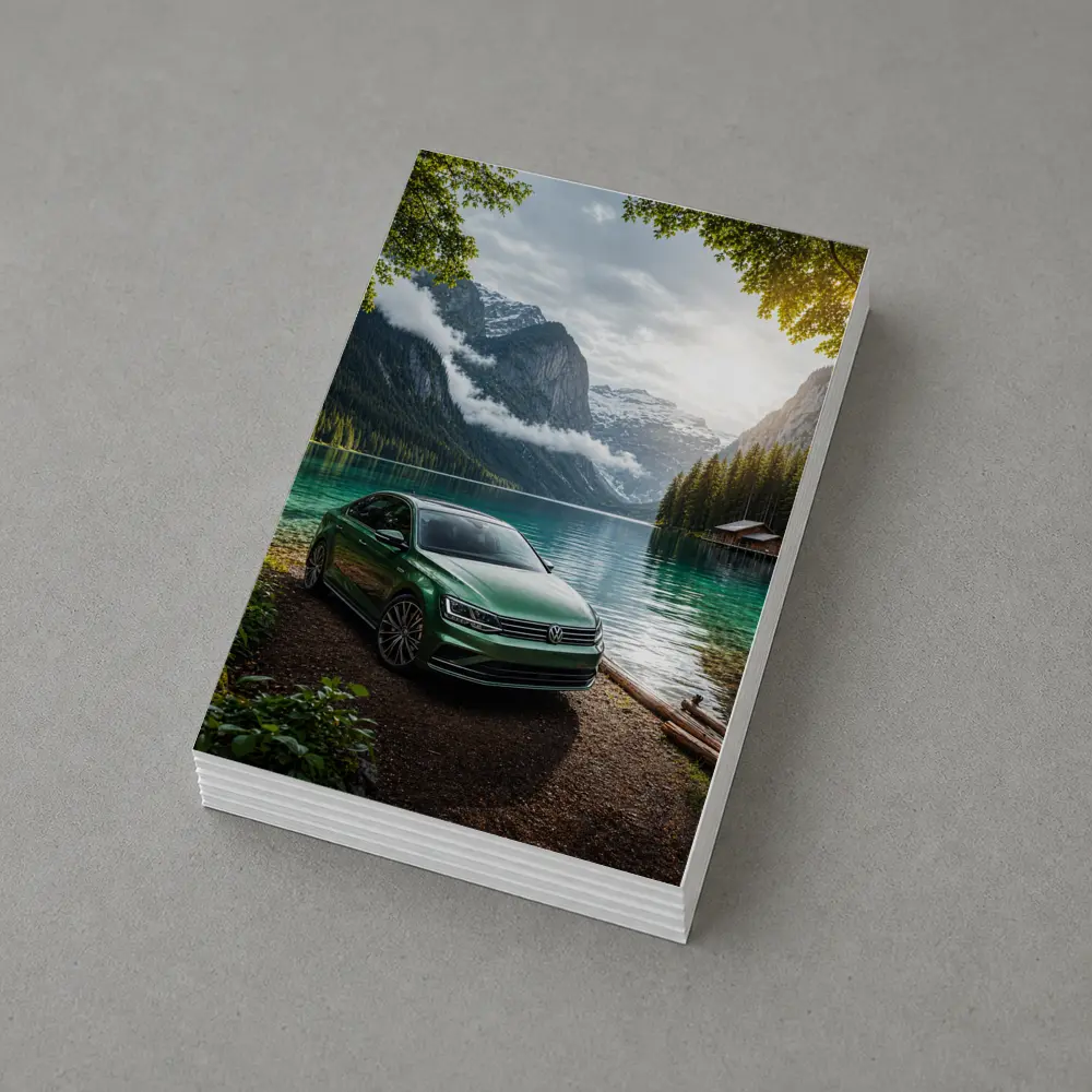 Volkswagen Jetta Green Sedan Alpine Lake – Postcards