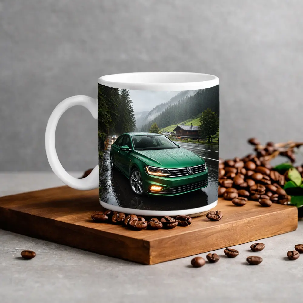 Volkswagen Passat Green Rain Mountain Road – Mugs