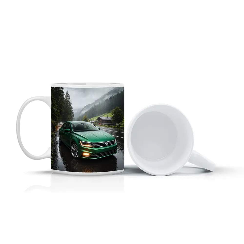 Volkswagen Passat Green Rain Mountain Road – Mugs
