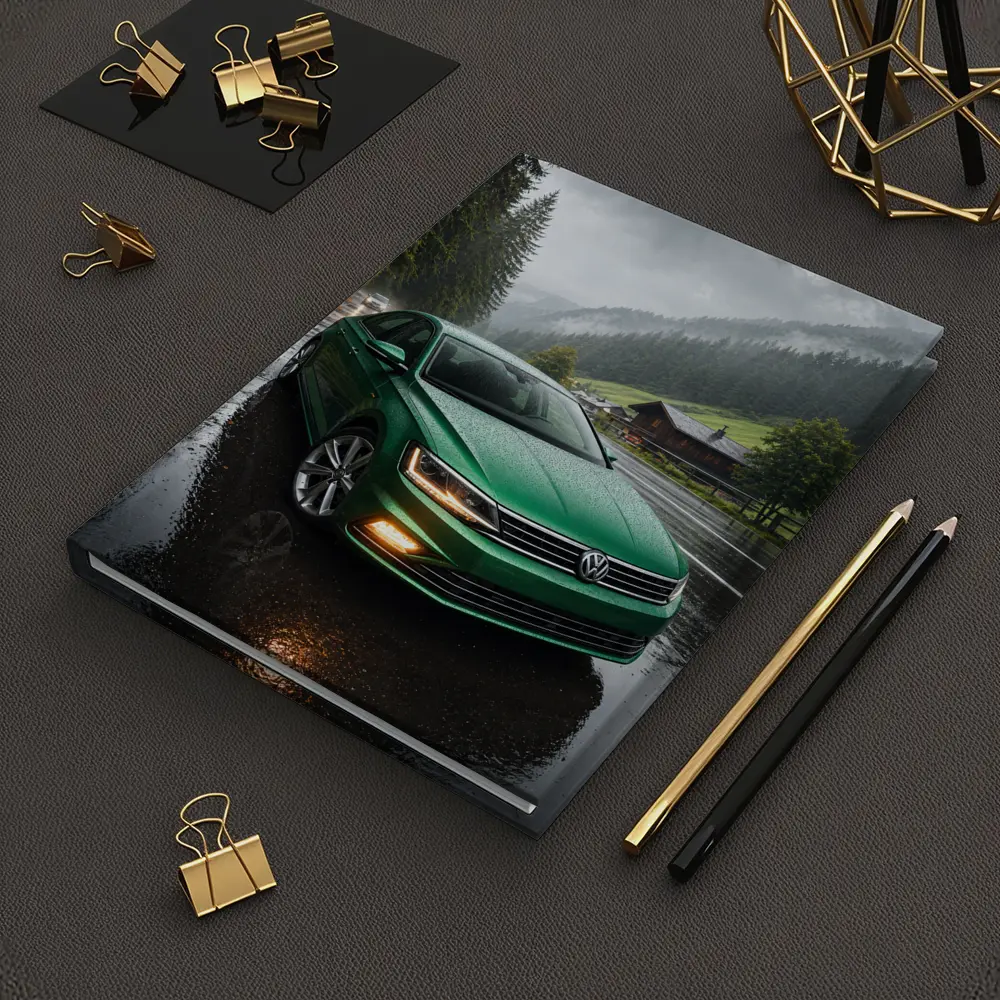 Volkswagen Passat Green Rain Mountain Road – Notebooks