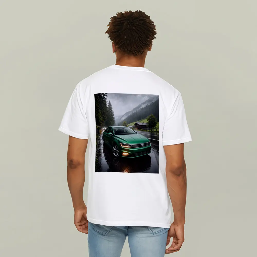 Volkswagen Passat Green Rain Mountain Road – T-Shirts