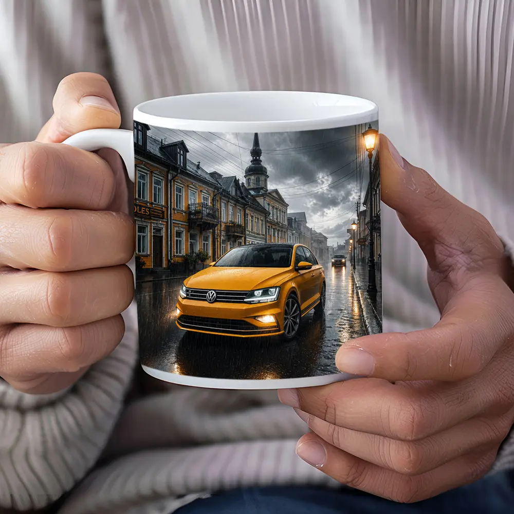Volkswagen Jetta GLI Rainy City Street – Mugs