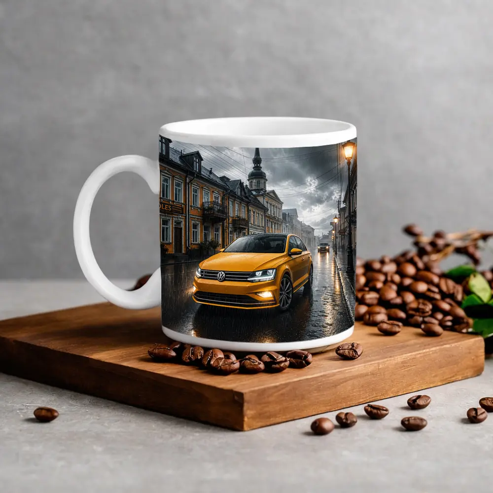 Volkswagen Jetta GLI Rainy City Street – Mugs