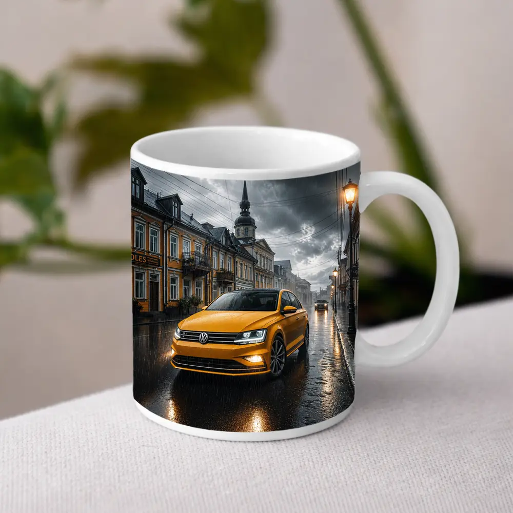 Volkswagen Jetta GLI Rainy City Street – Mugs