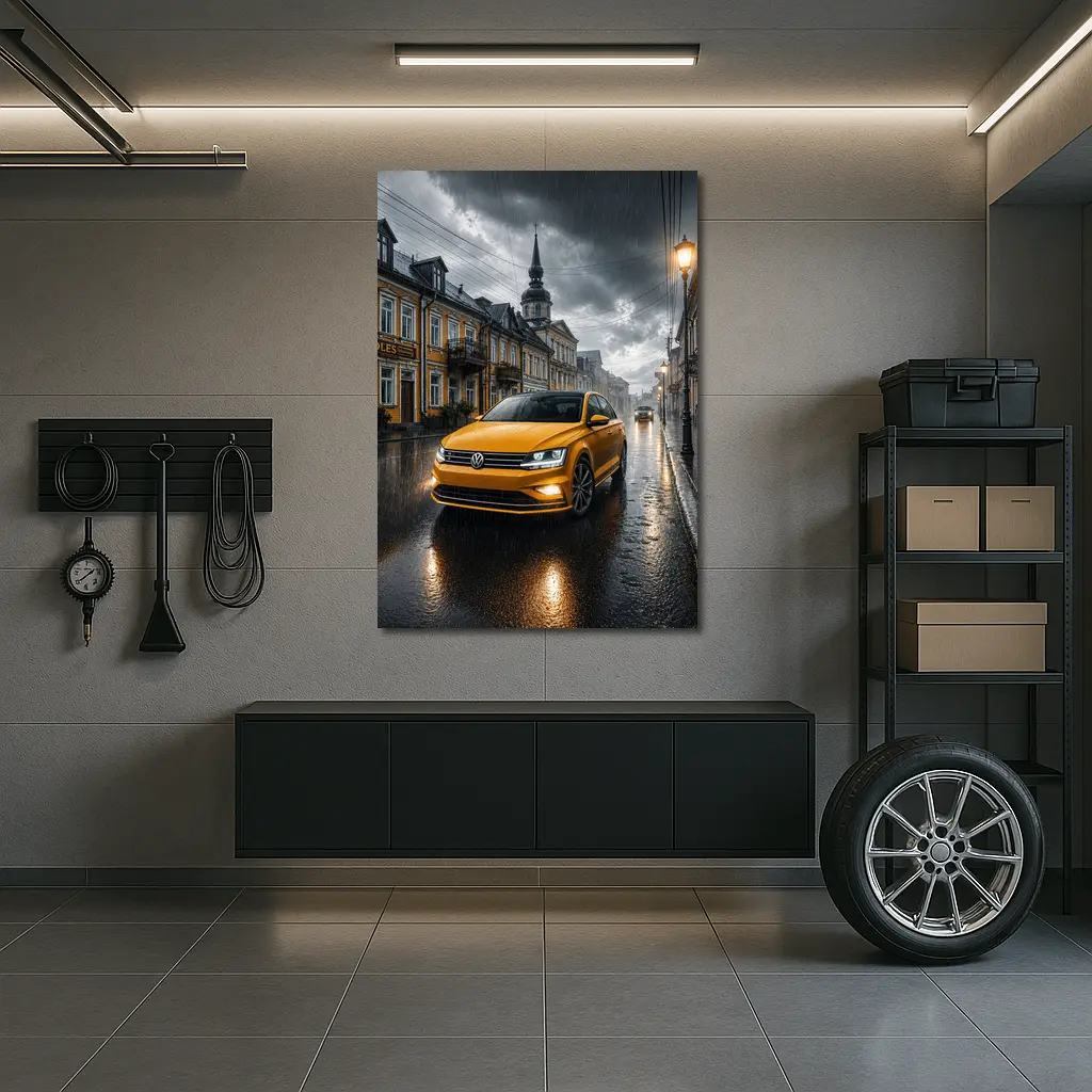 Volkswagen Jetta GLI Rainy City Street – Wall Art