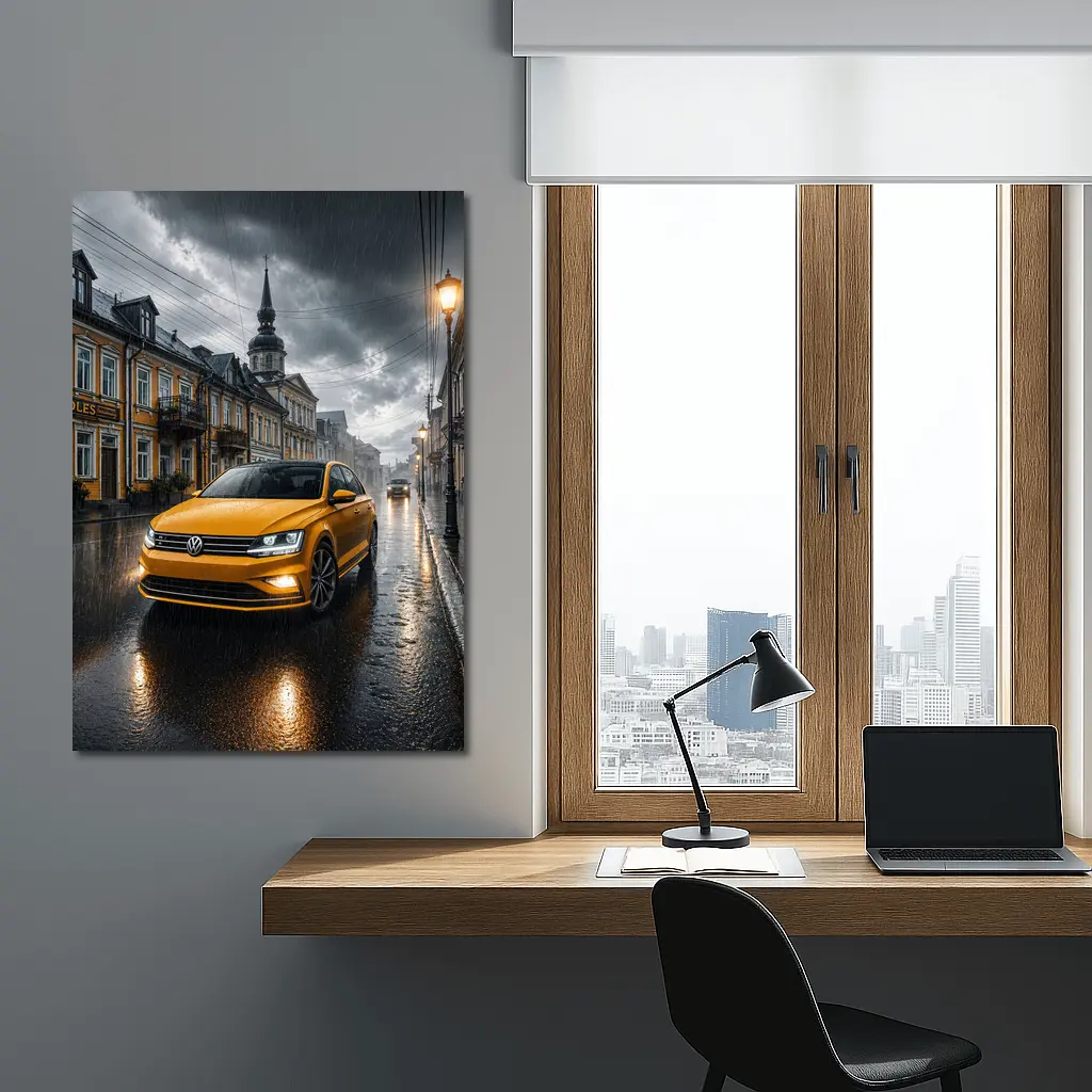 Volkswagen Jetta GLI Rainy City Street – Wall Art