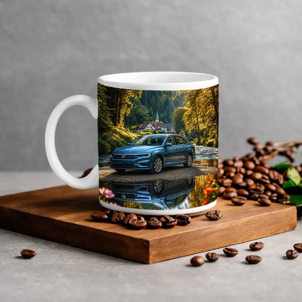Volkswagen Jetta Blue Sedan River Forest – Mugs