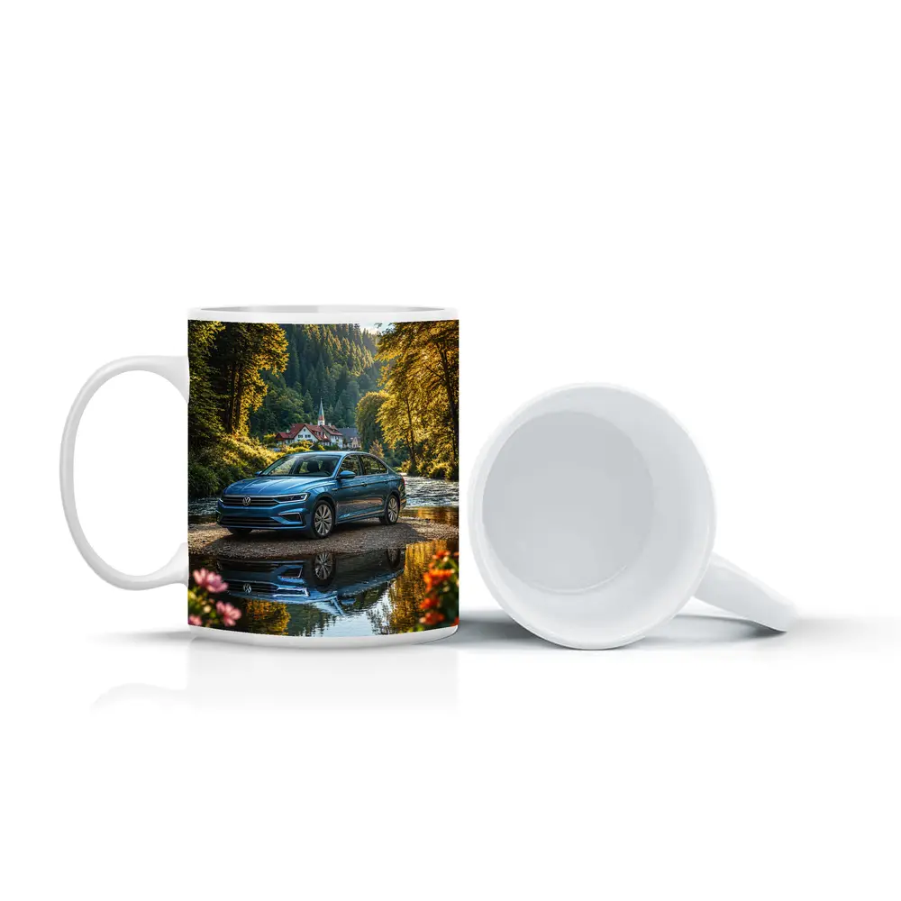 Volkswagen Jetta Blue Sedan River Forest – Mugs