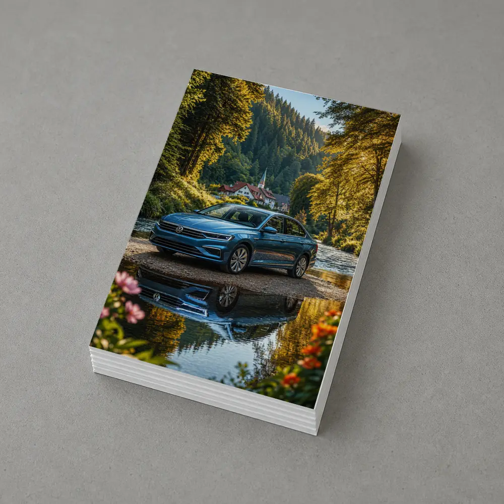 Volkswagen Jetta Blue Sedan River Forest – Postcards
