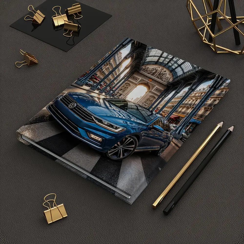 Volkswagen Passat Blue Car Paris Street – Notebooks