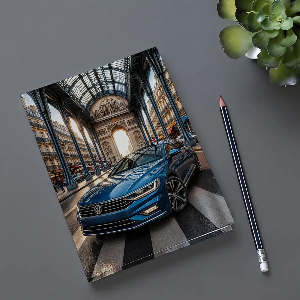 Volkswagen Passat Blue Car Paris Street – Notebooks
