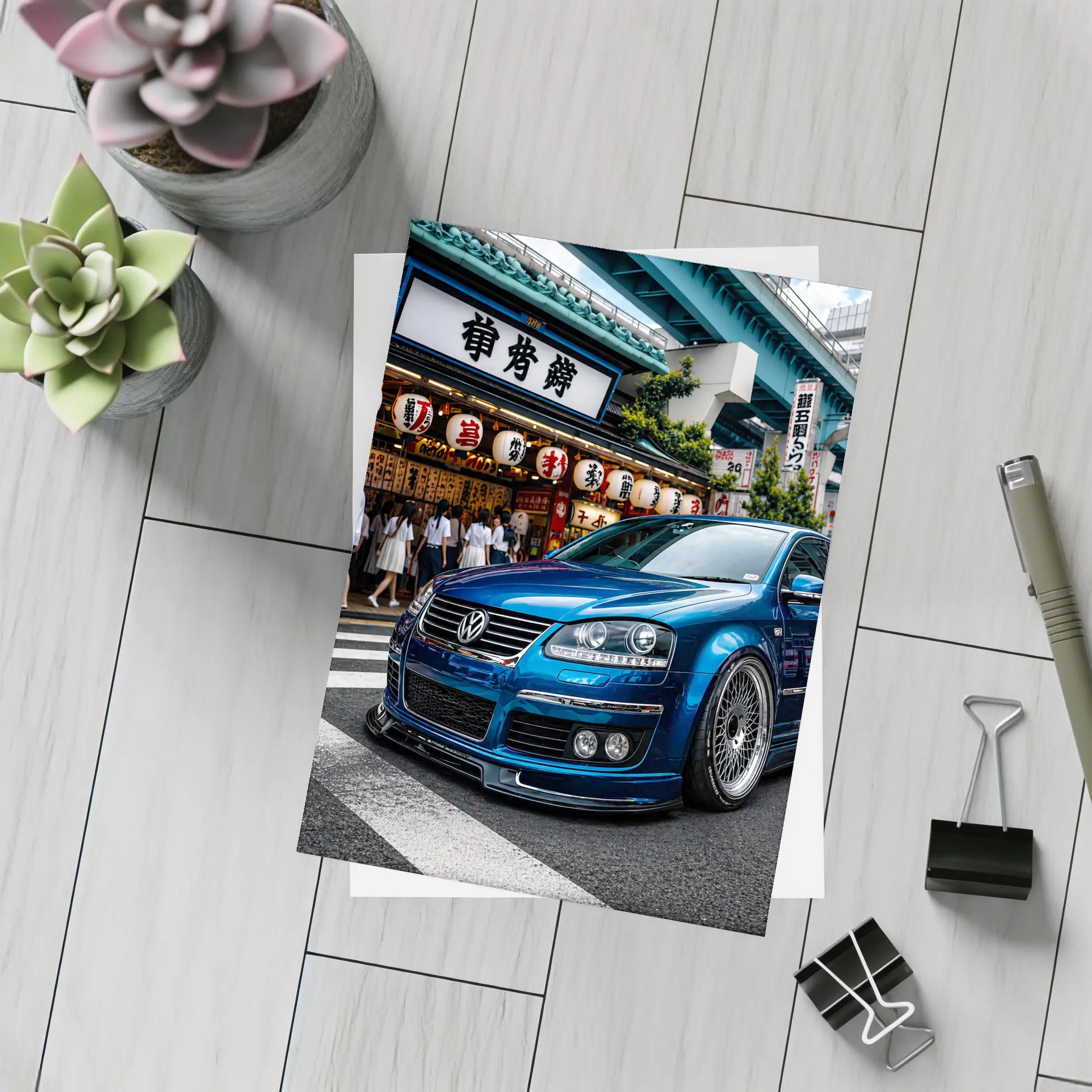 Volkswagen Passat Blue Streets of Tokyo – Postcards
