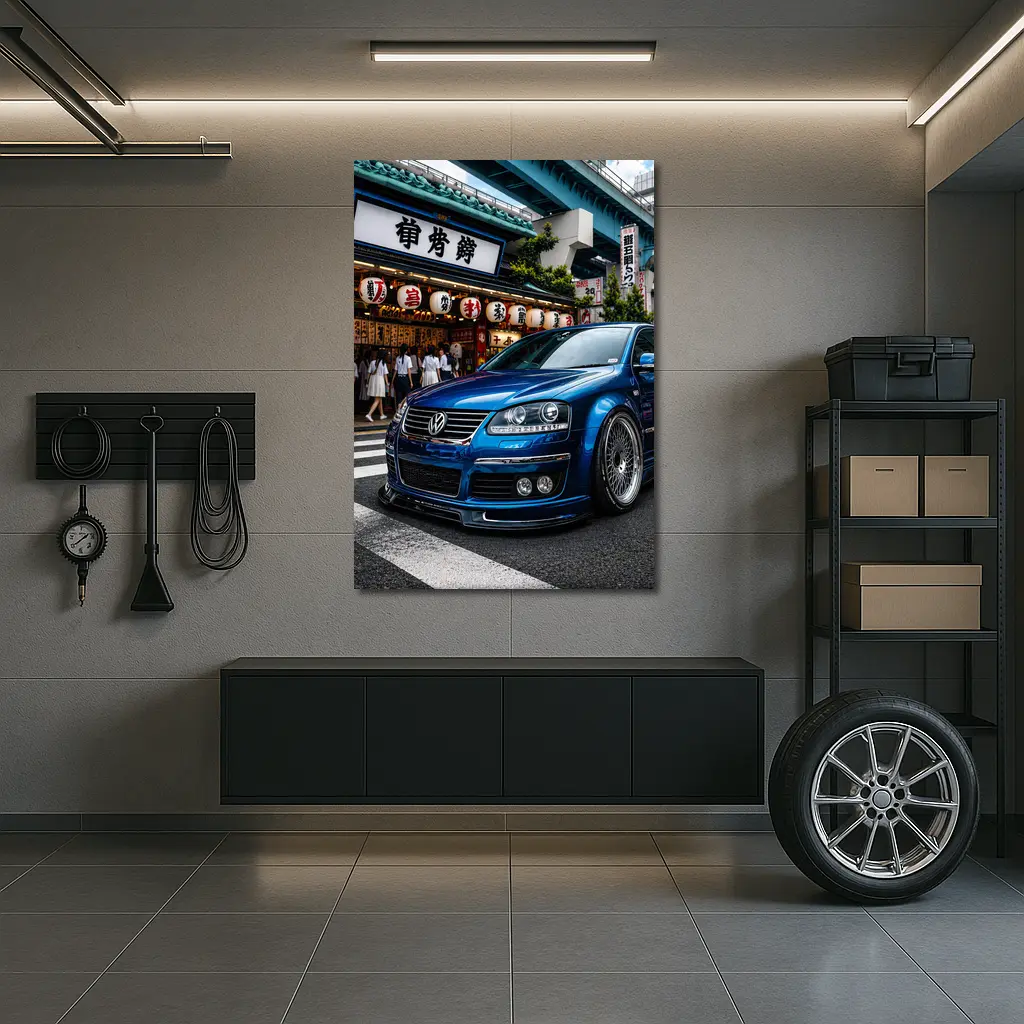 Volkswagen Passat Blue Streets of Tokyo – Wall Art
