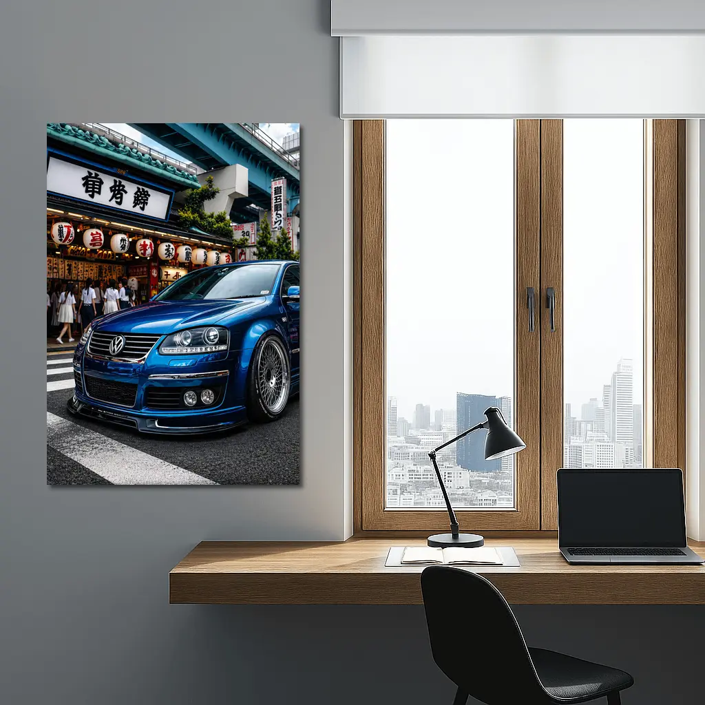 Volkswagen Passat Blue Streets of Tokyo – Wall Art