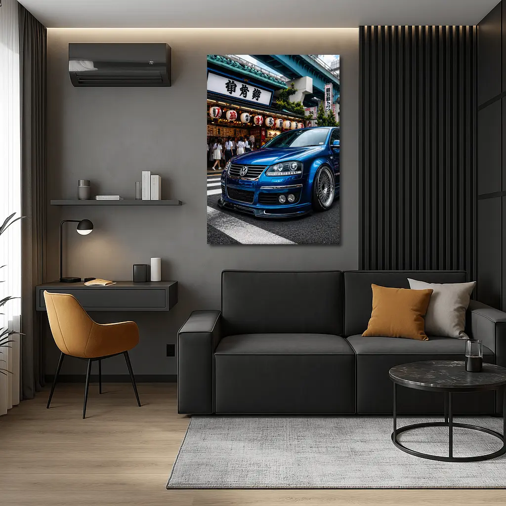 Volkswagen Passat Blue Streets of Tokyo – Wall Art