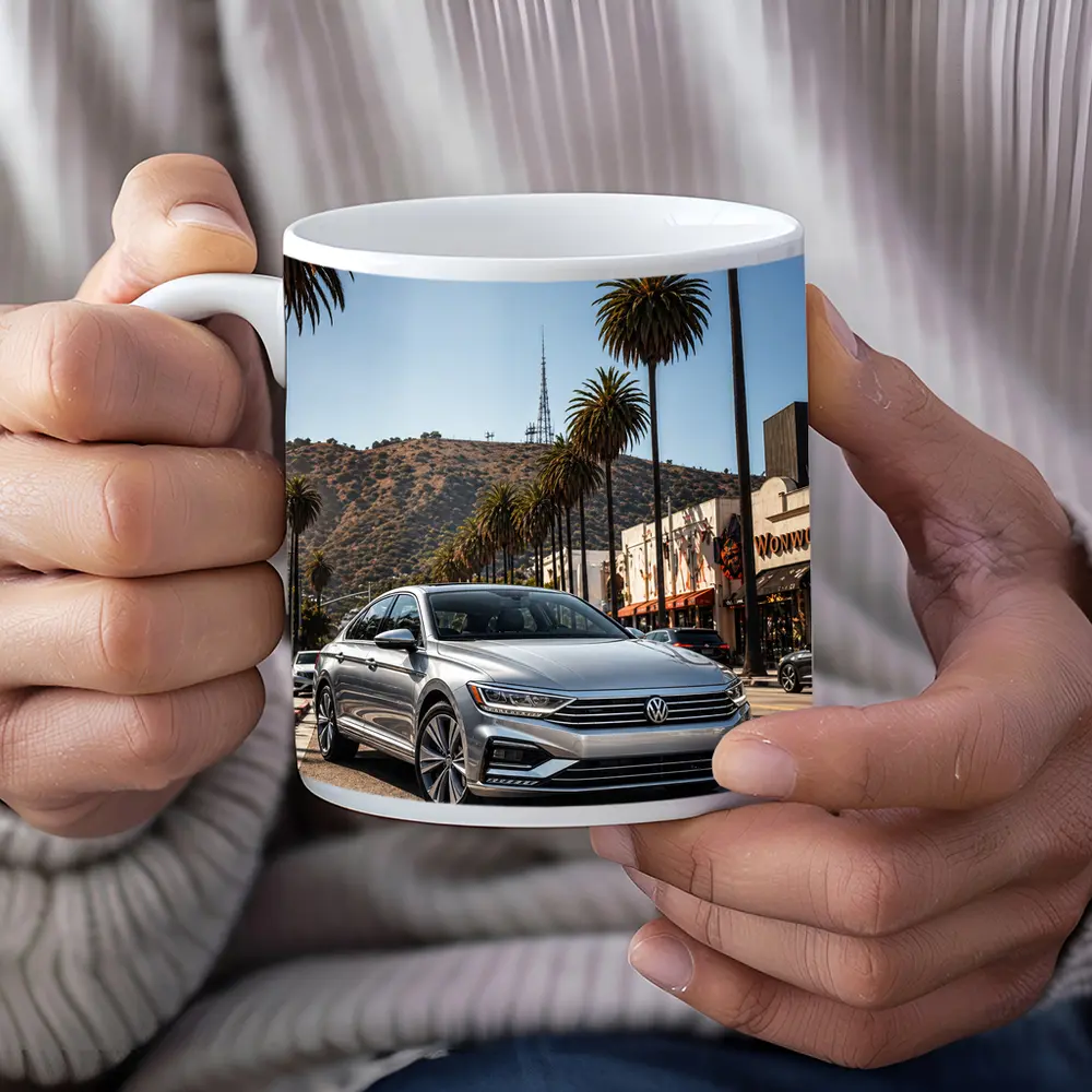 Volkswagen Passat Silver Los Angeles Palm Trees – Mugs
