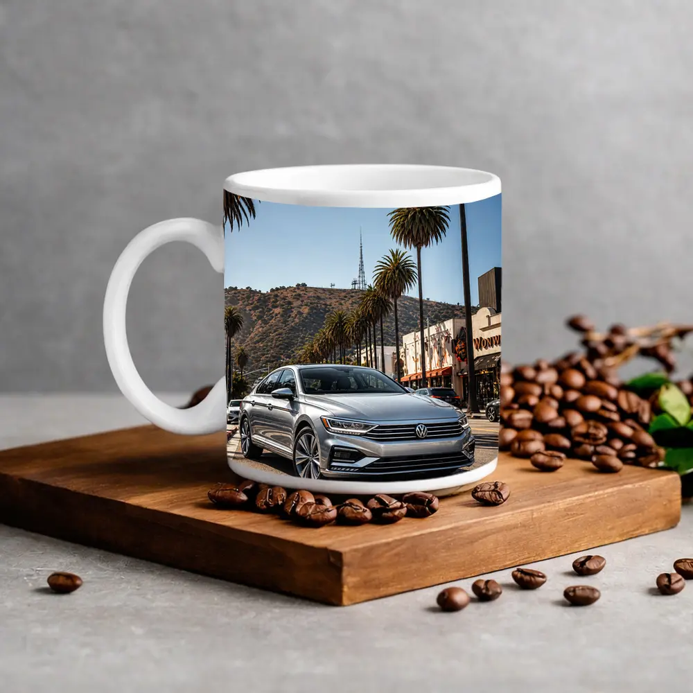 Volkswagen Passat Silver Los Angeles Palm Trees – Mugs