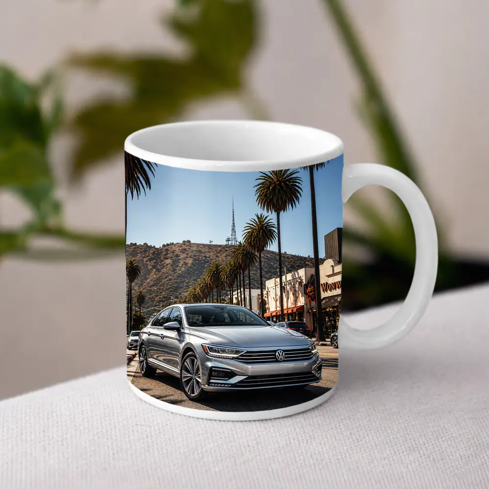 Volkswagen Passat Silver Los Angeles Palm Trees – Mugs