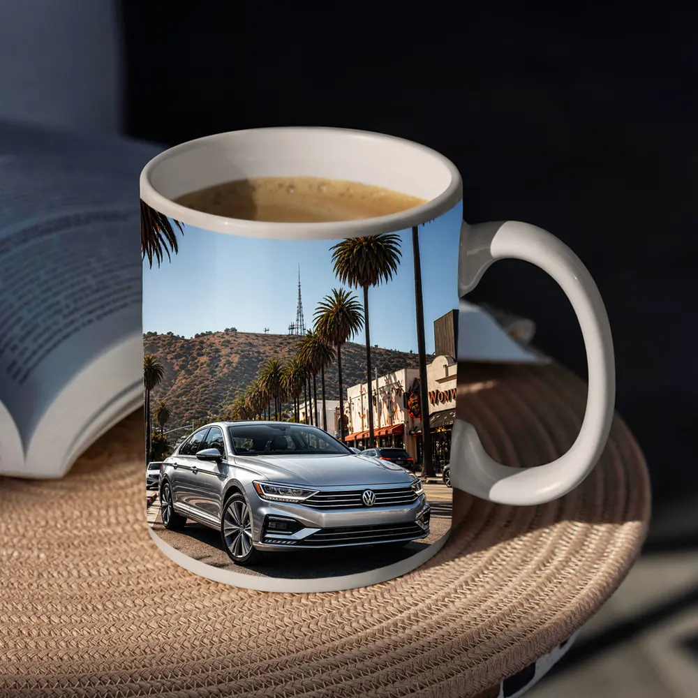 Volkswagen Passat Silver Los Angeles Palm Trees – Mugs