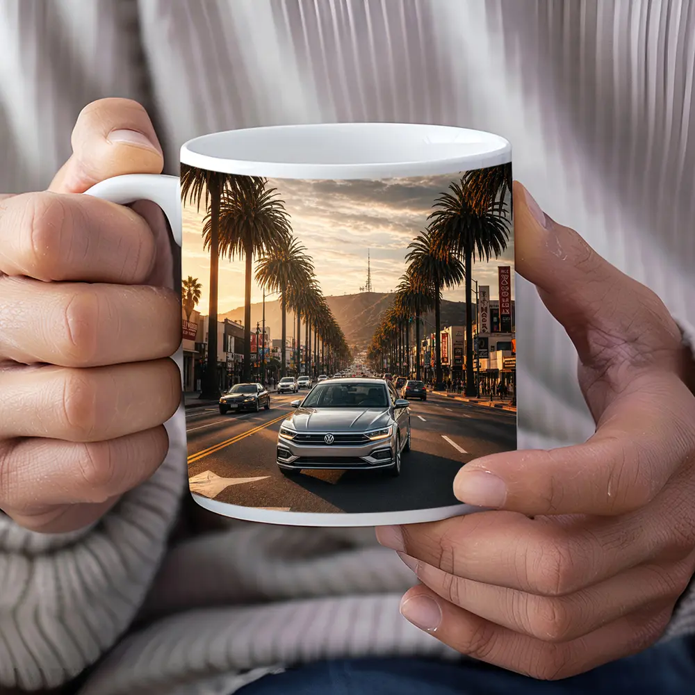 Volkswagen Passat Cruising Hollywood Boulevard Los Angeles – Mugs