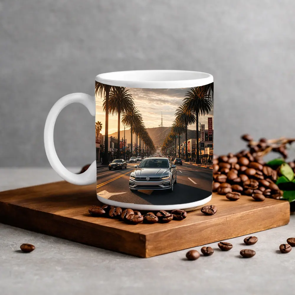 Volkswagen Passat Cruising Hollywood Boulevard Los Angeles – Mugs