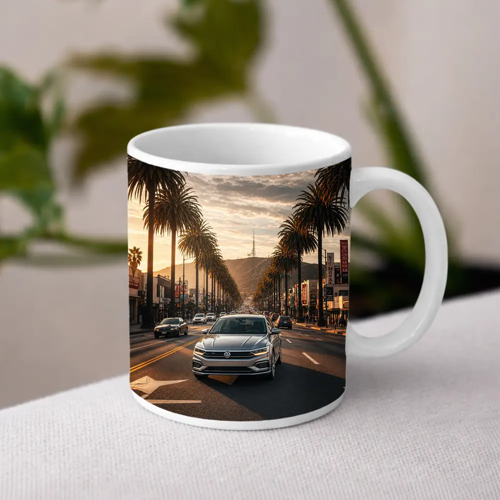 Volkswagen Passat Cruising Hollywood Boulevard Los Angeles – Mugs