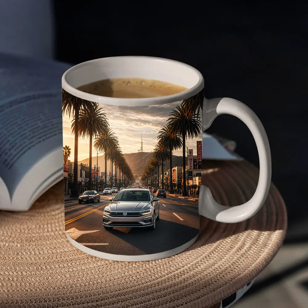 Volkswagen Passat Cruising Hollywood Boulevard Los Angeles – Mugs